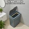 High-quality Modern Waste Bin 15L Touchless Smart Sensor Trash Can Waterproof Automatic Garbage Bin for Kitchen Bathroom Bedroom