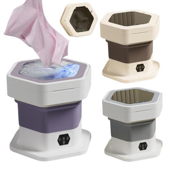 Faltbare tragbare Mini-Waschmaschine 8L Kompakte Waschmaschine für Unterwäsche Socken Babykleidung Halbautomatische Waschmaschine für Wohnheim Wohnmobil Reisen & Klein