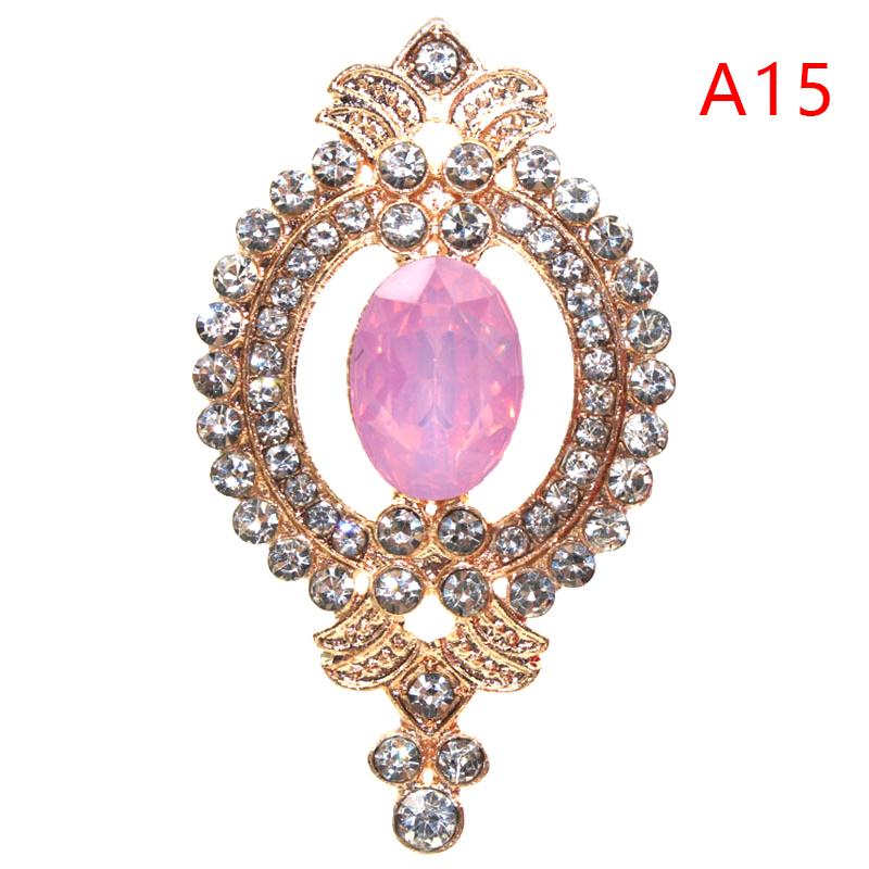 Exquisite 27*48mm Alloy Rhinestone Buttons Wedding Decoration Diy Flat Back Clothing Scrapbook Craft Supplies
