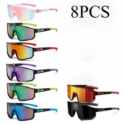 1/8pcs Unisex Trendy Sports Glasses Stylish Black Frames for Men Women Perfect for Casual Wear Activities