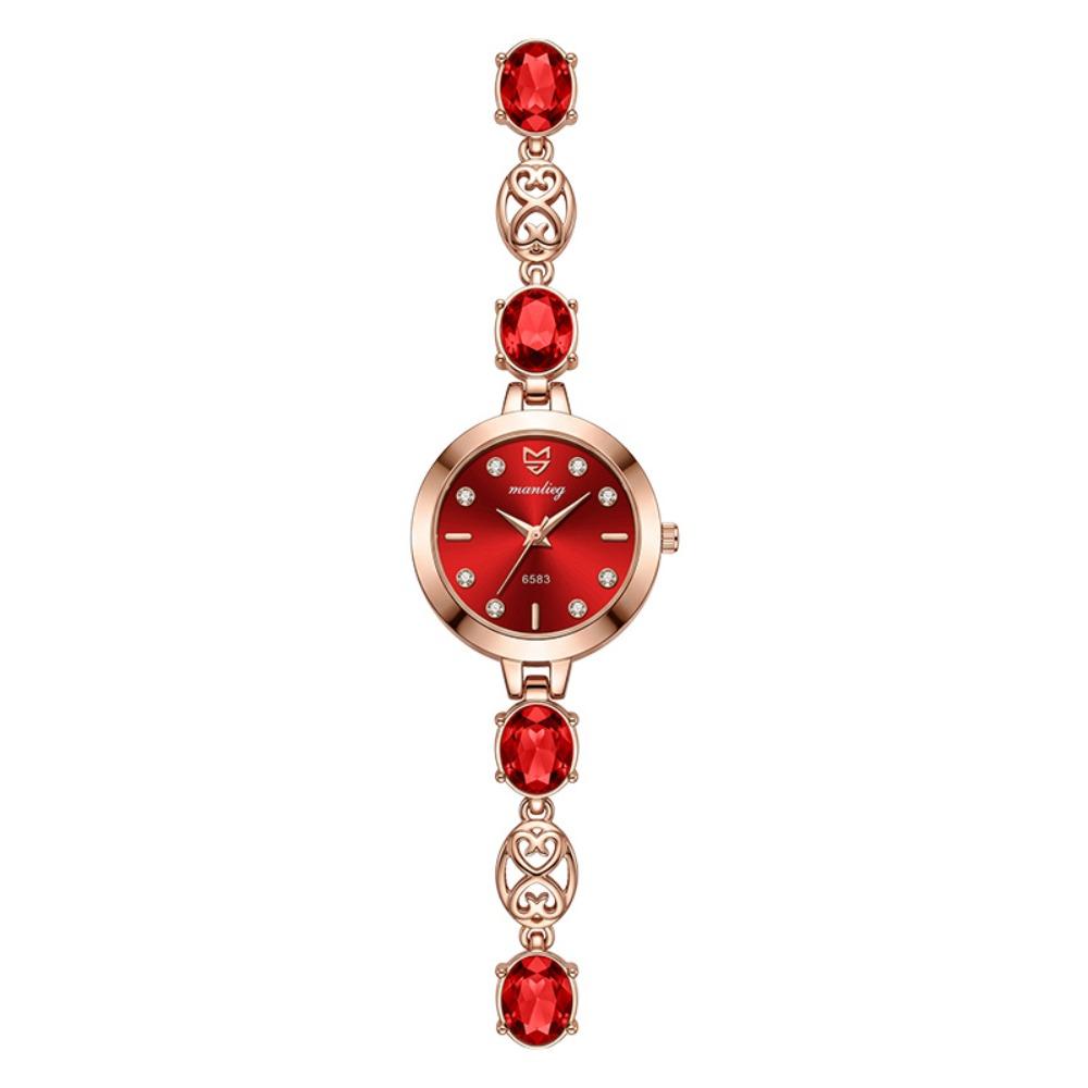 with Adjustable Bracelet Quartz Watches Rhinestone Wrist Decoration Rotundity Shaped Watch Gift