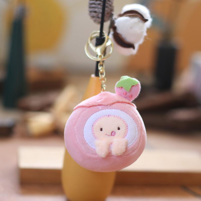 Chicken Pendant Cherry Plush Toy Keychain Stuffed Animal Accessory Teens For