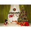 Christmas Tree Gifts Decor Green Curtain Photo Backdrops Vinyl Cloth Background for Children Baby Family Photography Props