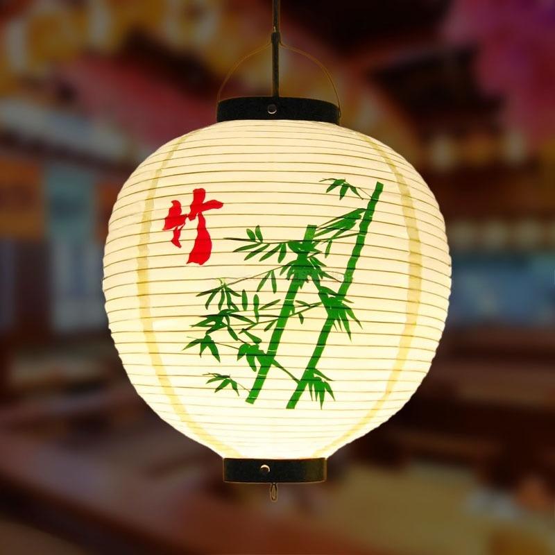 Red/Beige 30cm PVC Waterproof Japanese Lantern Korean Ramen Sashimi Izakaya Cuisine Shop Restaurant Decor Traditional Lantern