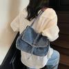 Simple denim bag women's new popular casual shoulder bag large capacity tote bag fashion messenger bag