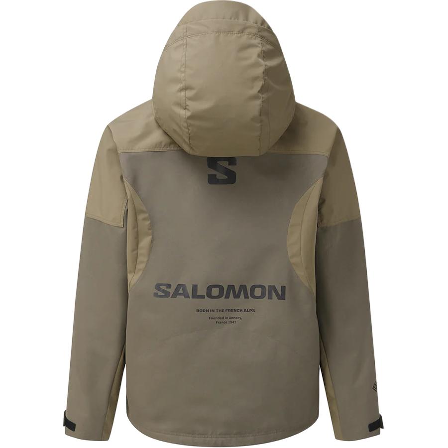SALOMON Color Block Hooded Zip Long Sleeve Loose Jacket Men Jacket Slate C28025