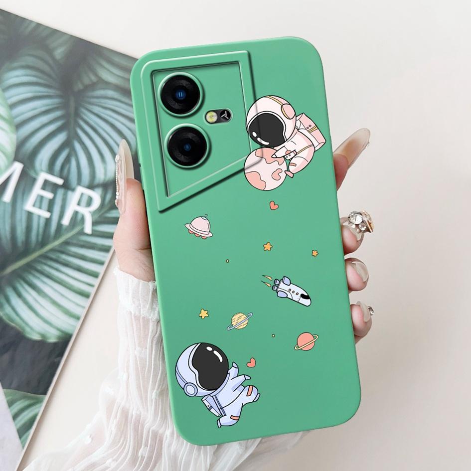 For Tecno Pova Neo Case LE6 LE6h Shockproof Cover Lovely Astronaut Liquid Silicone Bumper For Tecno Pova Neo 3 LH6n PovaNeo Etui