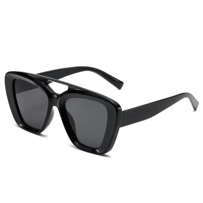 

Neutral Retro Double Bridge Cat Eye Sunglasses Fashion Casual UV400 Glasses Men s Popular Matte Large Full Frame Sunglasses As the picture