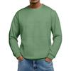 Men's Loose-fitting Casual Waffle-weave  Neck Long-sleeved Top