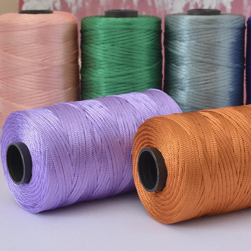 Mercerized Cotton Linen Light Body Ice Silk Flat Belt Wool Hand-Woven Crocheted Diy Hook Bag Hat Seat Cushion Hollow Thread