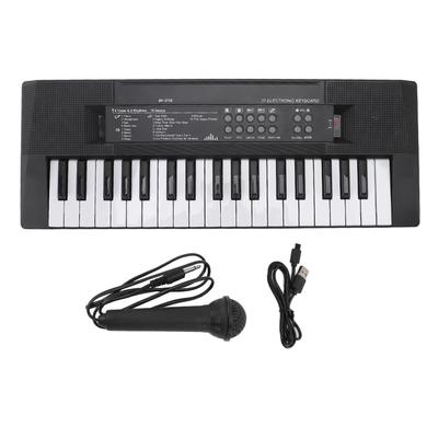 Kids Piano Keyboard 37 Keys Portable Electronic Keyboard Early Educational Music Learning Toy with Microphone for 3 To