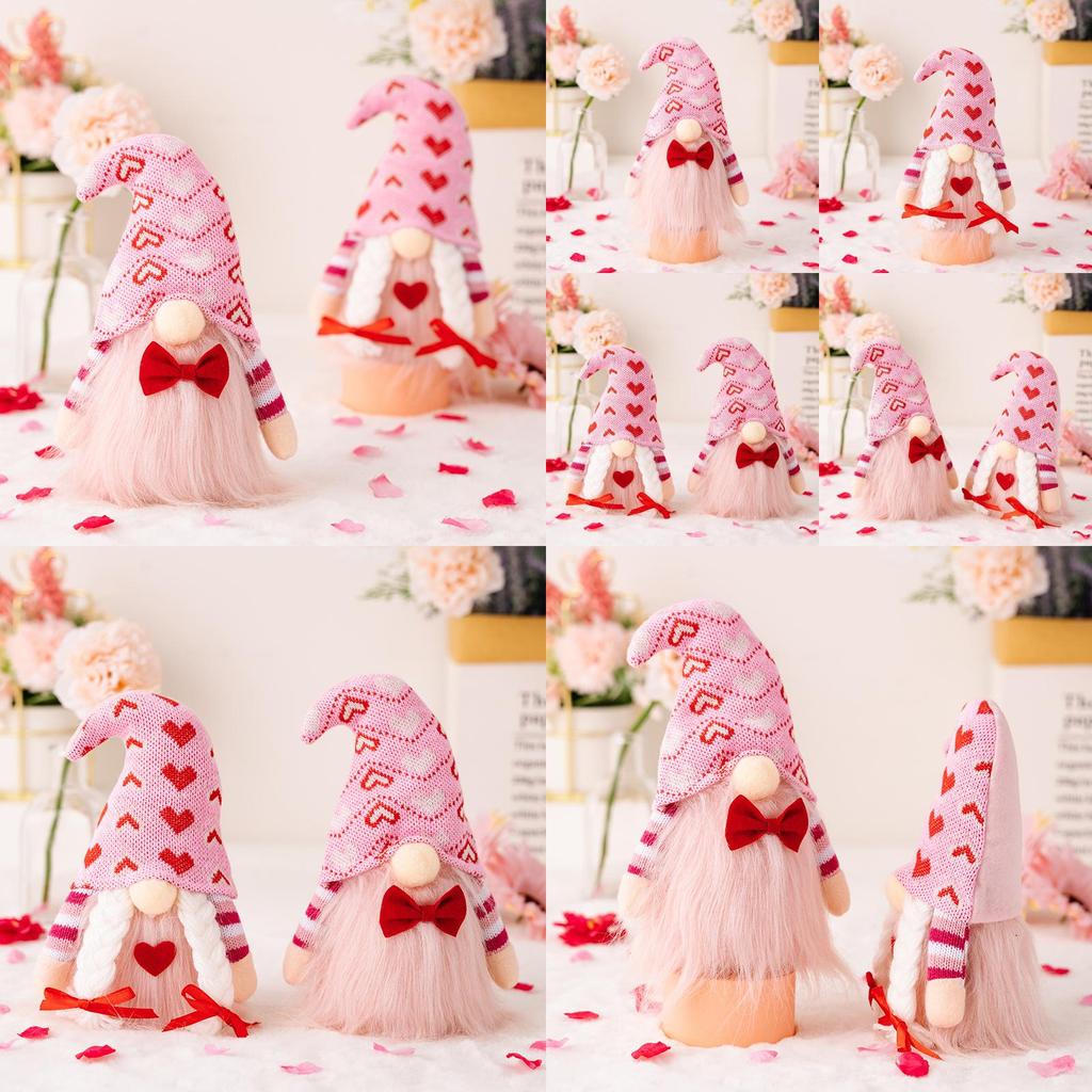 Charming Pink Valentines Day Couple Statues Delightful Heart Decorations For Lovers