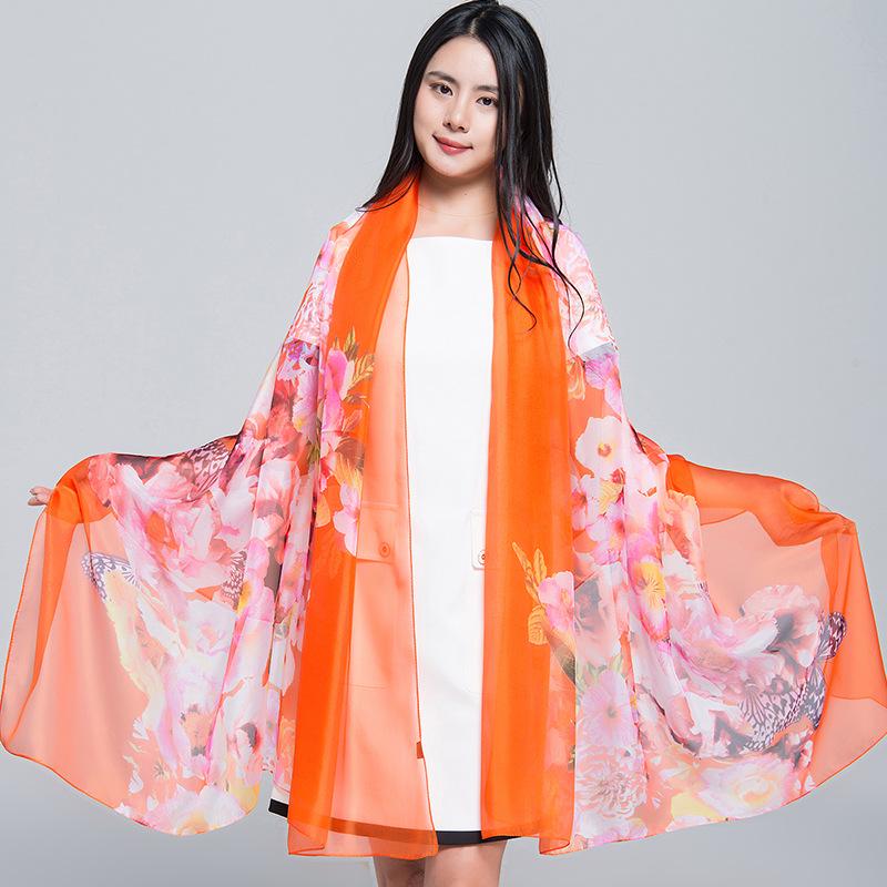 Extra Large Korean Style Chiffon Scarf - Versatile Beach Towel and Sun Protection Shawl for Women