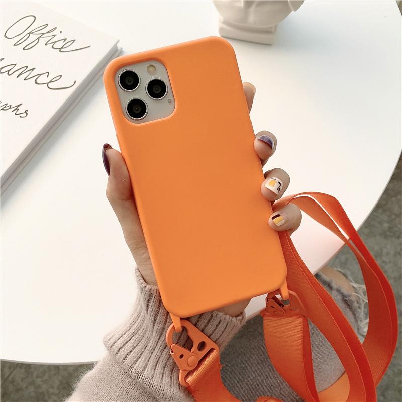 Lanyard Phone Case Soft Silicone Crossbody Strap Mobile Phone Case for iPhone 14 Pro Max SE Soft Phone Case