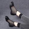Summer new black first-layer cowhide mesh boots round head comfortable flat-soled women's shoes breathable mesh Roman cool boots
