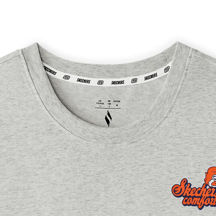Skechers Fashionable Versatile Breathable Short Sleeve T-Shirt Unisex Tops Light-White Gray L225U056-0248