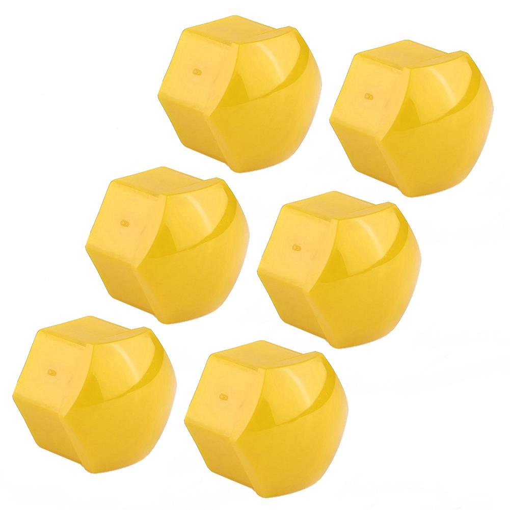 20pcs 17mm Nut Car Wheel Auto Hub Screw Protection Anti Theft Cover Cap Yellow