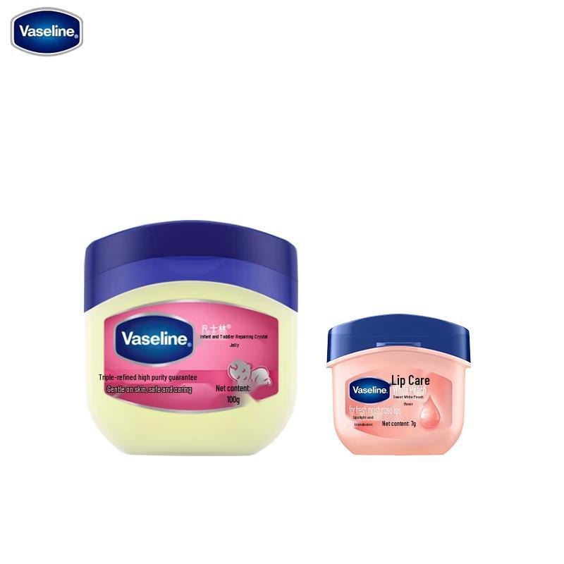 Vaseline Baby Repairing Jelly 100g with Peach Lip Balm 7g