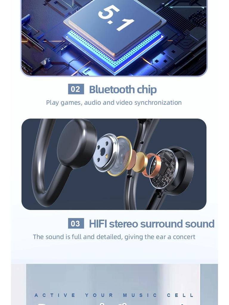 KS19 Concept Bone Conduction Wireless Bluetooth Headphones (Over-Ear In-Earless)