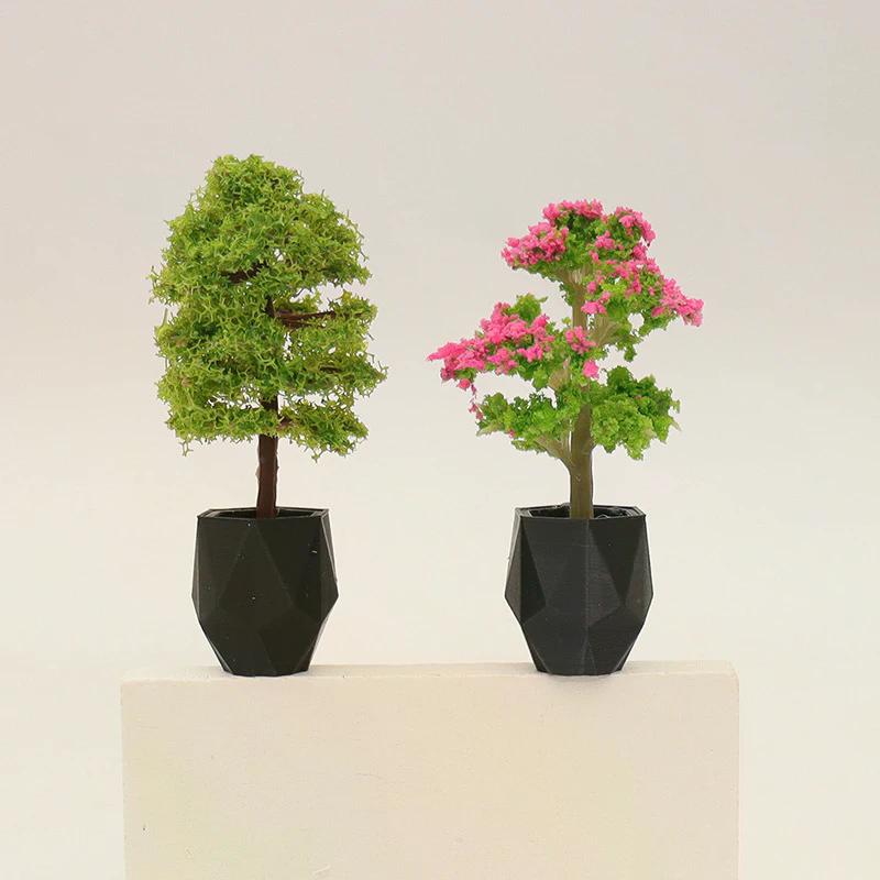 1/12 Dollhouse Mini Simulation Potted Plant Model Micro Garden Landscape Ornament Home Decoration Accessory