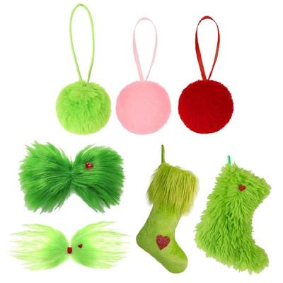 Pompoms/Hair Clip/Stocking Shape Ornament for Festival Decorations Seasonal Home Decoration Christmas Party Supplies