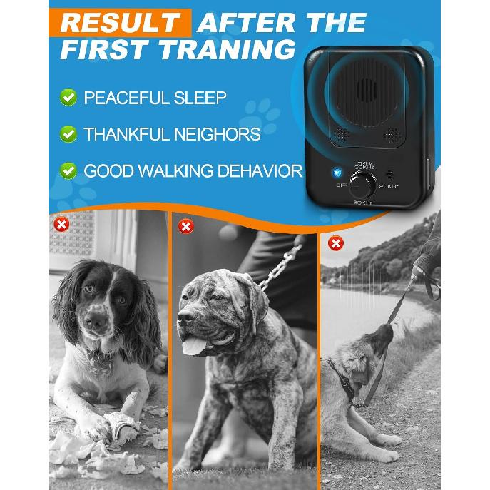 Anti Barking Device for Dogs, Ultrasonic Dog Barking Control Devices Up To 50 Ft Range with 3 Modes, Rechargeable Waterproof Bark Deterrent Box, Dog