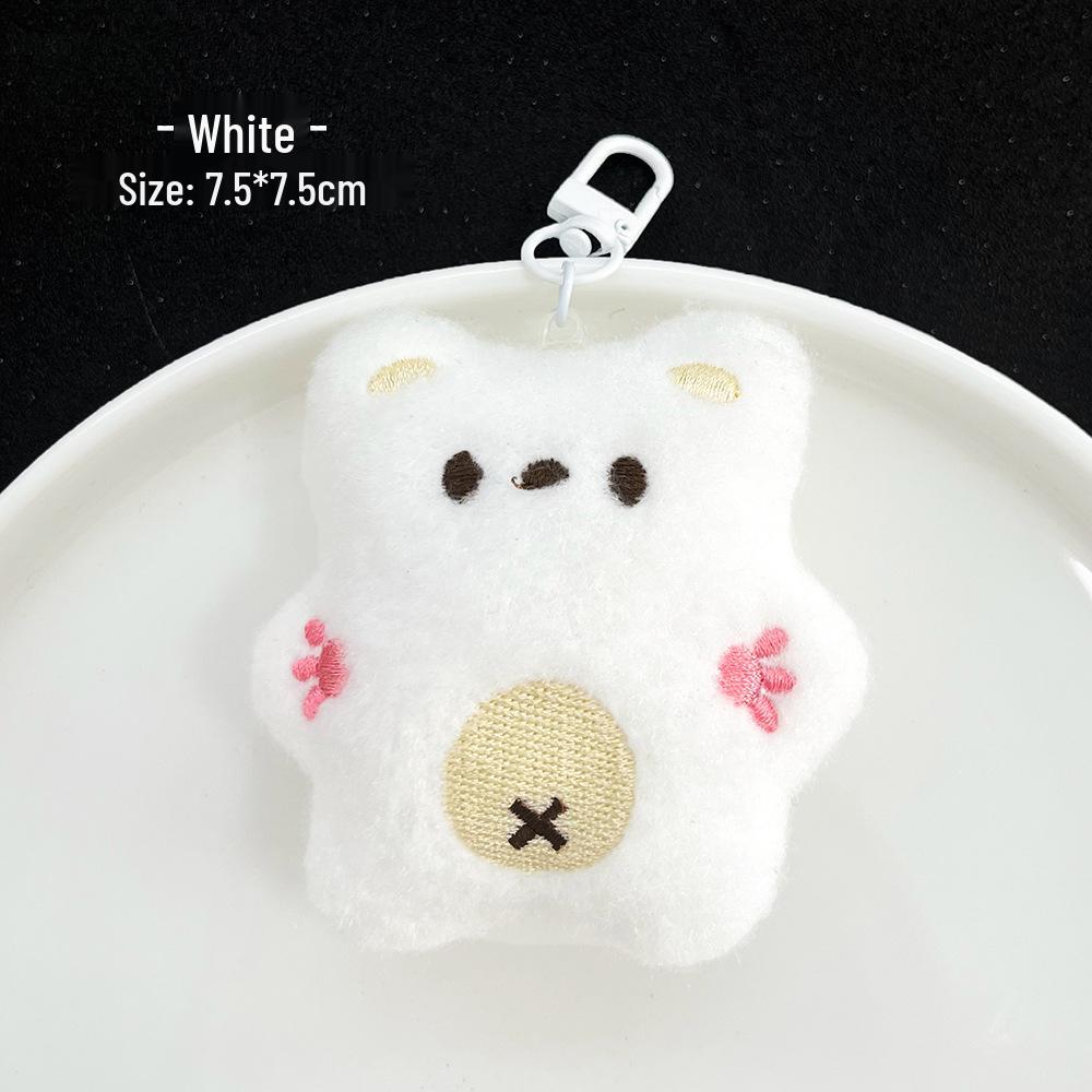 

Милый пищащий брелок в виде мультяшного медвежонка, плюшевый кулон - маленький девчачий подарок белый