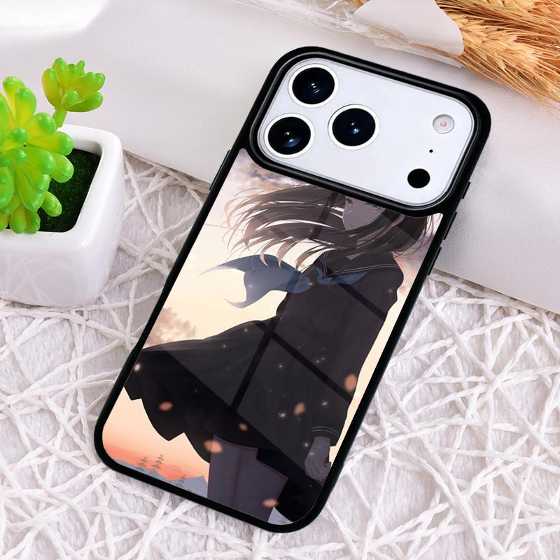 Sad Japanese Anime Shockproof Phone Case for iPhone 17 Air 16e 15 11 12 14 13 Pro Max Cover Coque