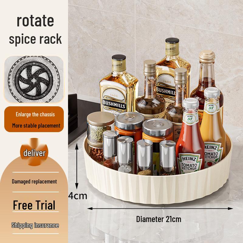 Rotating Spice Rack: Multi-functional Kitchen Storage for Seasoning Bottles