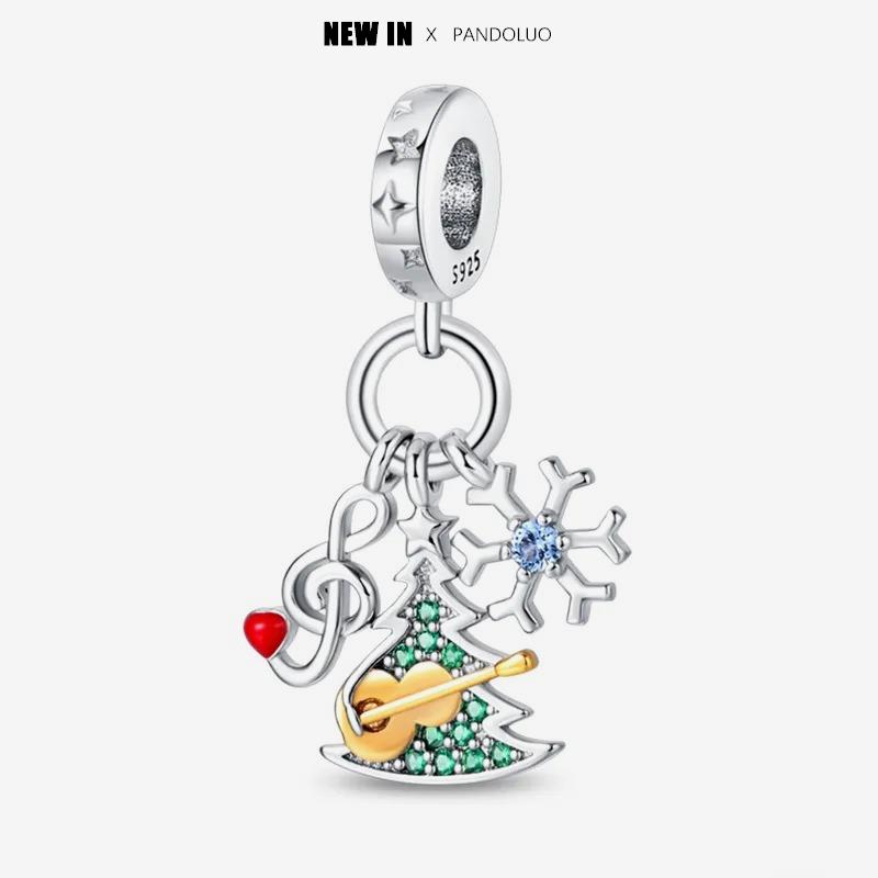 New In Christmas Series Charm Beads Fits Pandach Original Bracelet For Women Copper Pendant Bead Jewelry Festival Gift