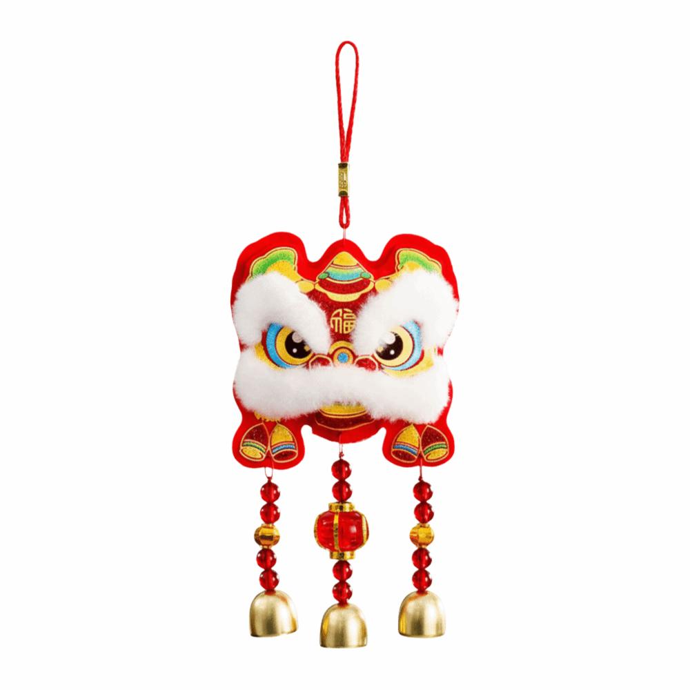 Traditional Spring Festival Ornaments Red Atmosphere Lucky Pendant Beads Lion Dance Pendant  Wall