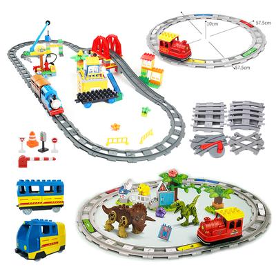 Big Size Constructing Blocks Works Ideal for Children Gift Featuring Train Sets DIY Railway Track Assemble Interactive Learning-