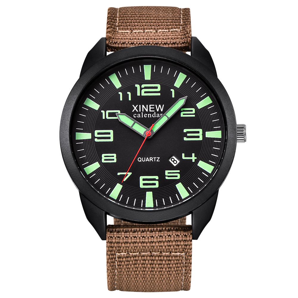 Watch Men's Army Watch Nylon with Calendar Quartz Watch