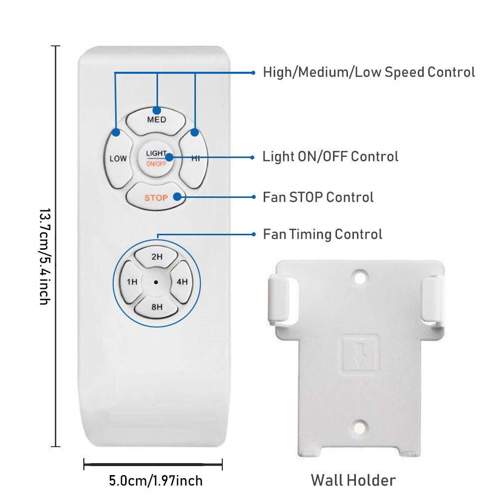 Kit Smart WiFi Per Ventilatore A Soffitto – Telecomando + Ricevitore, Controllo Vocale E APP (Tuya/Smart Life), 3 Velocità E Timer, Bianco/Nero - 4
