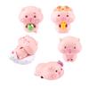 5Pcs Pig Ornament Mini Portable Size Q-Version Pig Design Statue Miniature Pig Landscape Office Desk Bookshelf Car Decor