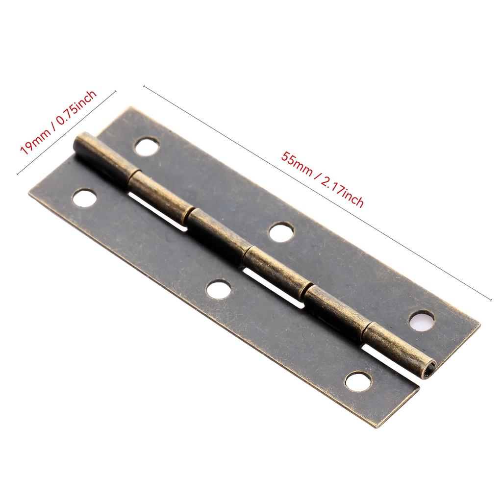 8Pcs Folding Butt Hinges Antique Bronze Metal Hinge for Doors Windows Furniture Cabinet Cupboard Wood Boxes with Screws
