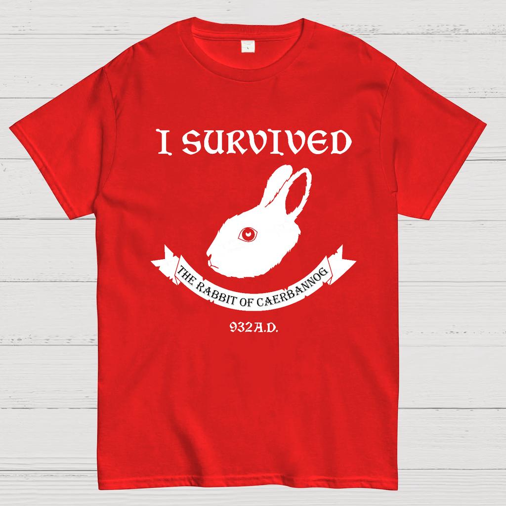 I Survived The Rabbit Of Caerbannog 932A.D Unisex 100% Cotton Summer Casual Cool Loose T-Shirt