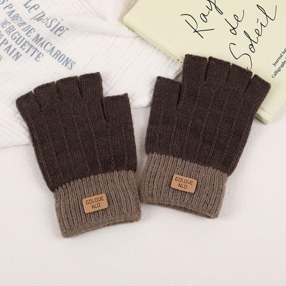 Warm Knitted Fingerless Gloves Thick Winter Warm Gloves New Half Finger Gloves  Women Men