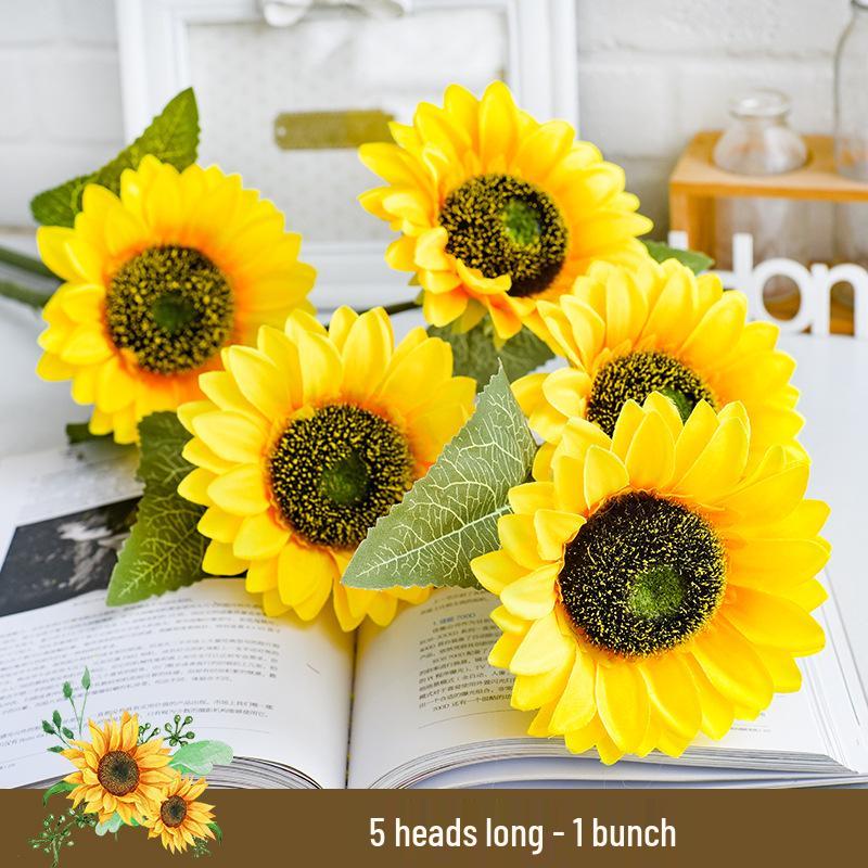 Mini Sunflower Artificial Flower Arrangement for Living Room or Dining Table Decoration