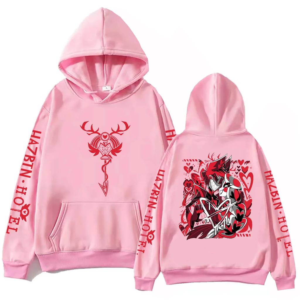 Hazbin Hotel Alastor and Charlie Graphic Print Hoodie Casual Harajuku Fashion Pullover Hooded Sweatshirt Oversized Hoodies