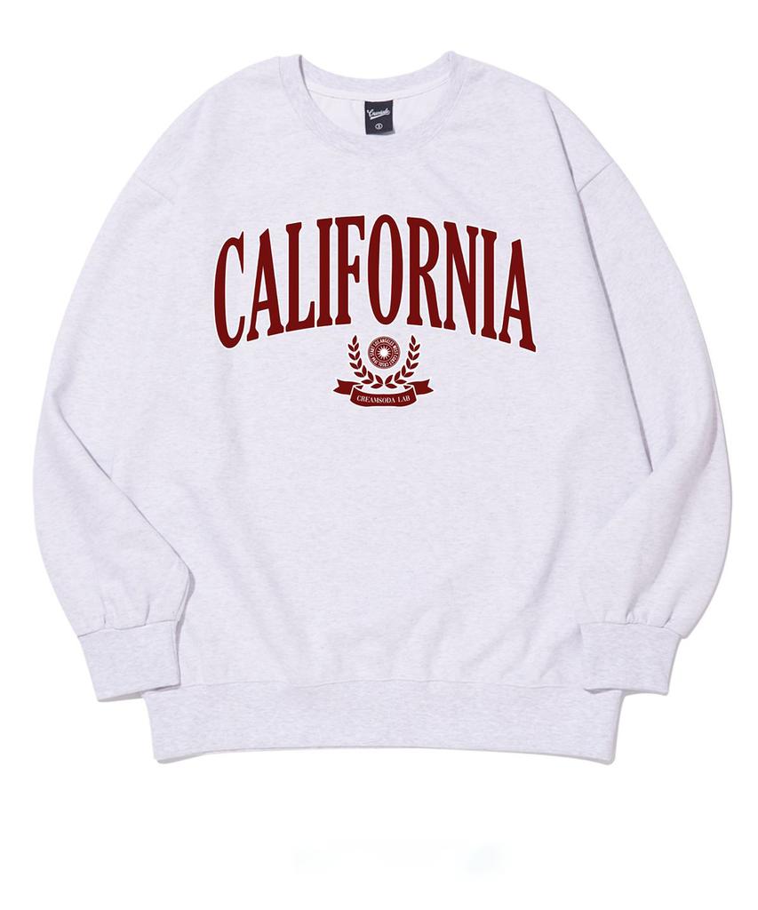CREAM SODA LAB Crsdel California Sweatshirt Light Gray (Fleece-Lined Or Non-Fleece-Lined)
