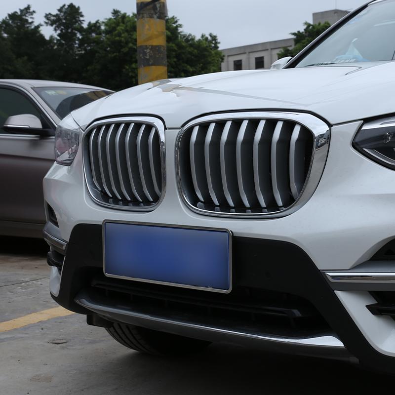 ABS Silver Car Front Grill Grille Decorative Cover Trim Strip For BMW X3 X4 G01 G02 2018   Auto Exterior