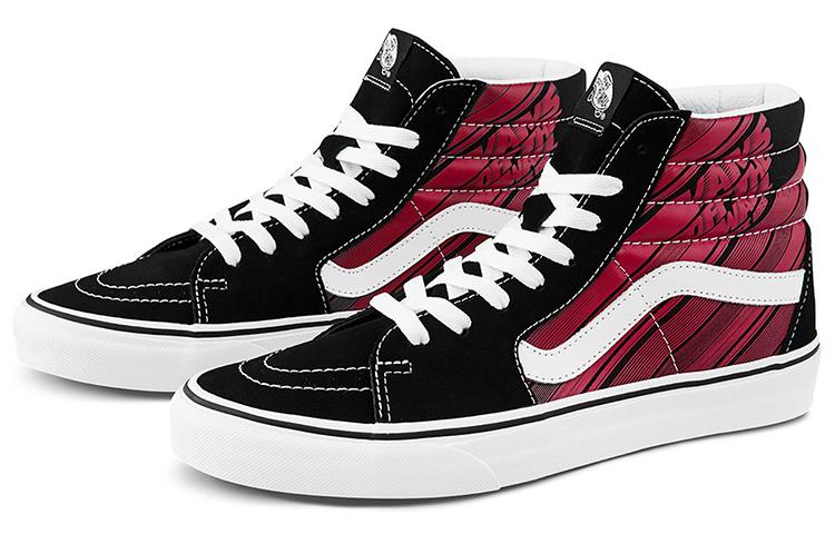 Vans SK8 Hi Retro Casual Skate Shoes Unisex Black Red VN0A4U3C2C5