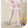 Breathable Lace Sweet Socks for Kids Feature Lovely Bowknot Edges, Lovely Girls In Tube Socks for Summer Outfits