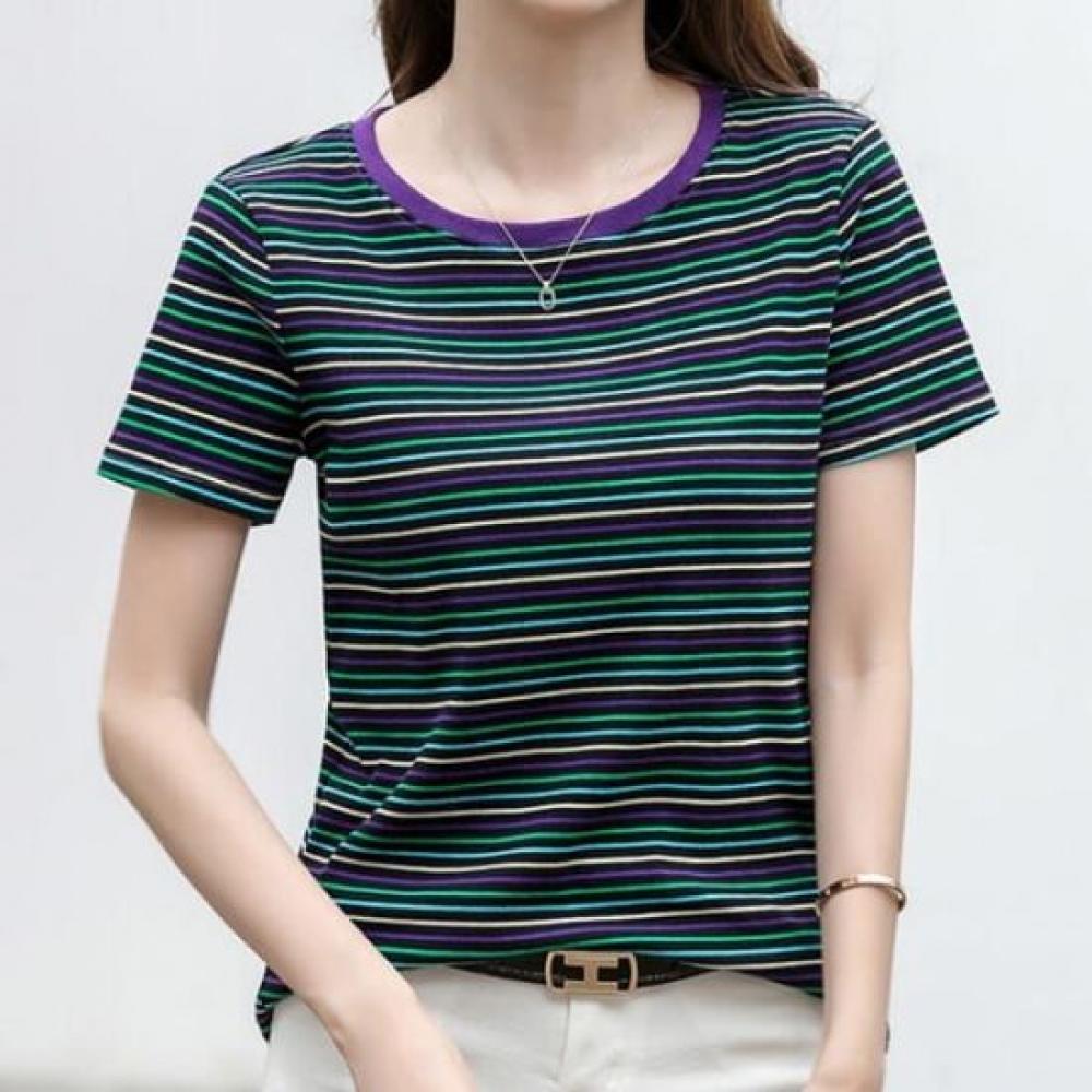 Navava Men Casual STriped Round Neck ShorT Sleeve T shirT nT2305