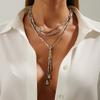Tassel long irregular Y-shaped collarbone chain ins high-end sense niche fashion necklace for women