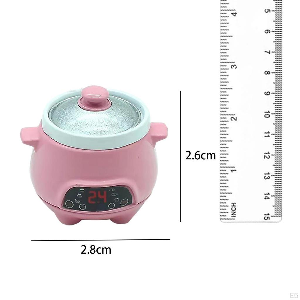 Dollhouse Miniature Rice Cooker 1/12 Life Scene Pot for Cookware Cooking Camping Jar