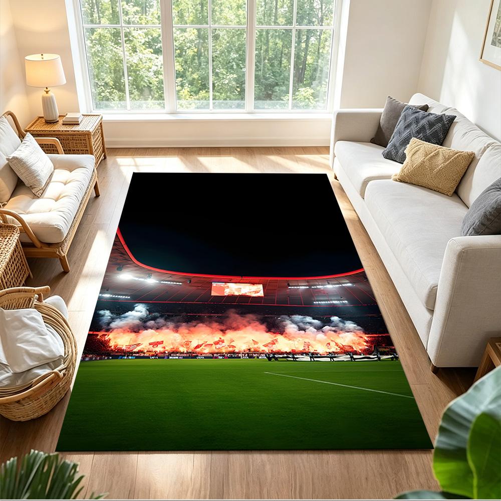 Soccer Stadium Night Match Portable Floor Mat Soft Plush Non-slip Bottom All-season Home Use Minimalist Modern Style Wedding Party Gift