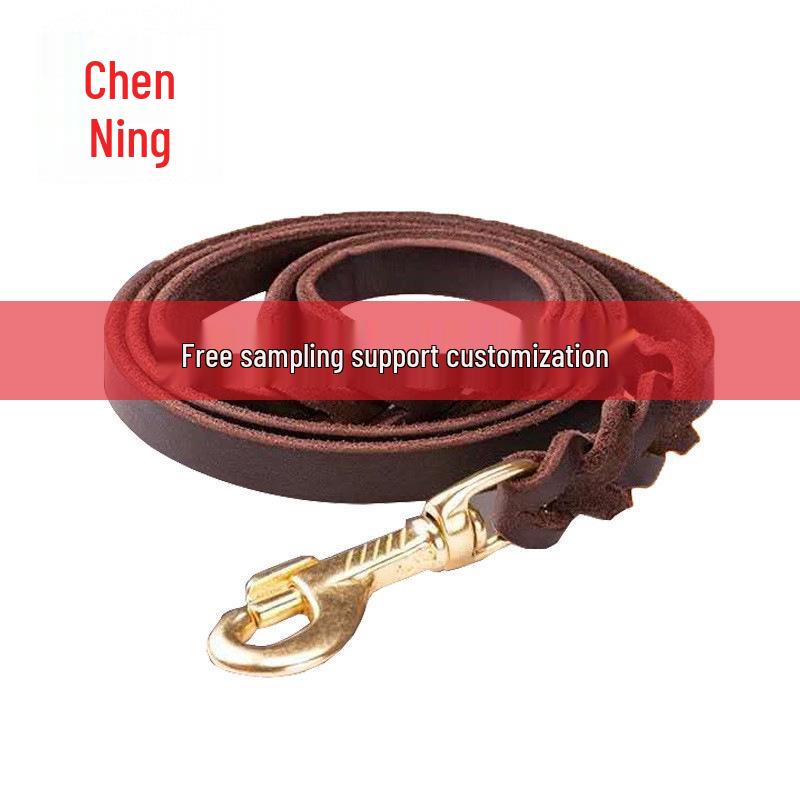 Genuine Cowhide Leather Dog Leash for Golden Retrievers & German Shepherds - Durable Walking Rope
