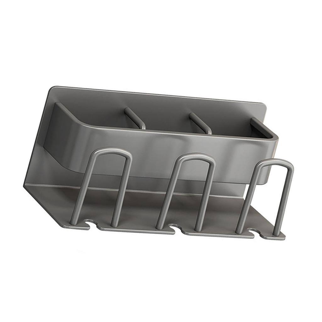 Toothbrush Holder Rack Punch Free Wall Mounted Space Saving Electric Toothbrush Hanger Rack Bathroom Accessories Gray 3